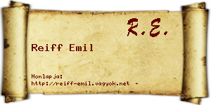 Reiff Emil névjegykártya